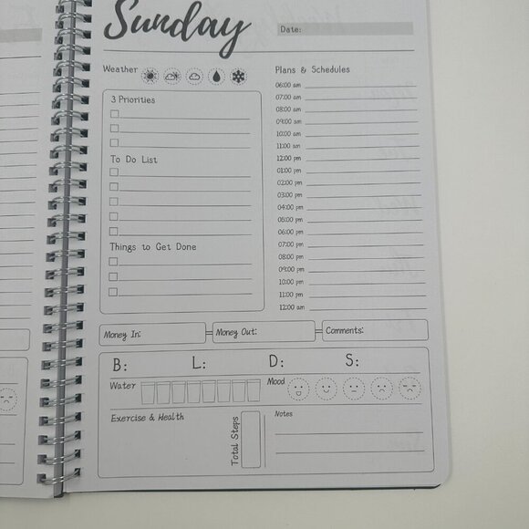 Today Hardcover 2025 Spiral Bound Undated Task Planner Notebook With Stickers - Picture 5 of 13
